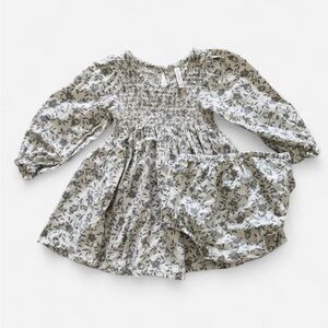 Rylee + Cru Gray and Cream Floral Dress w/ Bloomers Set 12-18 months